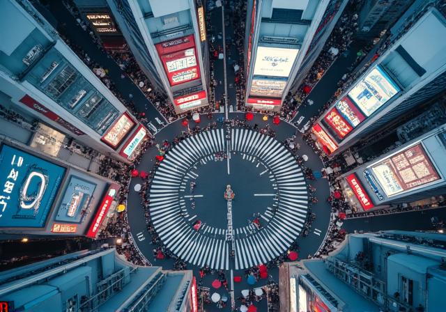渋谷交差点のドローン空撮
